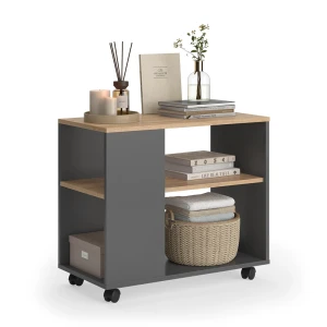 Sofabord Marian Guld power eg/antracit 70 x 36.6 cm med hjul Vicco