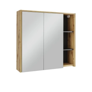 Badeværelsesspejlskab Viola Håndværker/grå 80 x 75 cm med åbne hylder Vicco