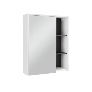 Badeværelsesspejlskab Viola Hvid/grå 60 x 75 cm med åbne hylder Vicco