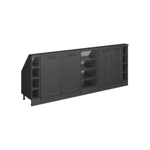 Armário de cozinha para sótão inclinado R-Line Casa de campo antracite 210 cm Conjunto de 5 Vicco