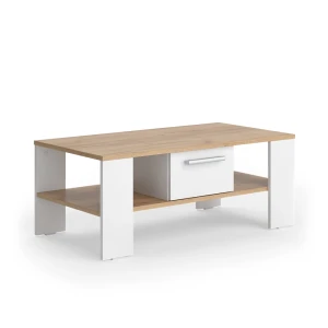 Sofabord Wilmut Gold power eg/hvid 89.8 x 46.4 cm med skuffe Vicco