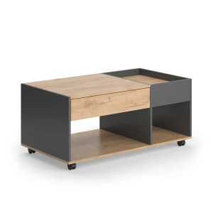 Sofabord Maik Guld power eg/antracit 110 x 60 cm med skuffe Vicco