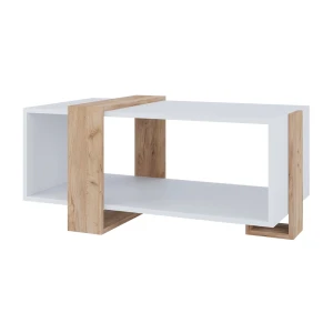 Couchtisch Aven Weiß/Goldkraft Eiche 91.5 x 52 cm Vicco
