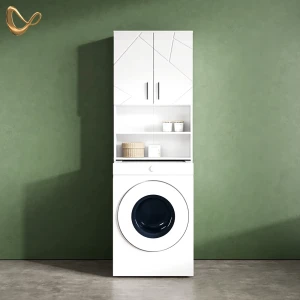 Waschmaschinenschrank Ronco Weiß Hochglanz 64 x 190.5 cm livinity®