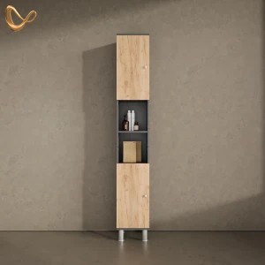Badschrank Fucino Anthrazit/Goldkraft Eiche 30 x 190 cm livinity®