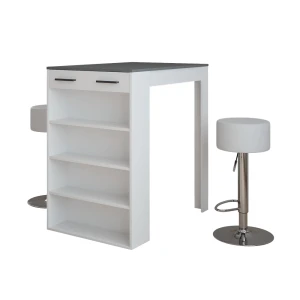Barbordssæt Repose Hvid/antracit 67 x 100 cm med 2 barstole Vicco