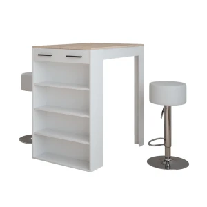 Barbordssæt Repose Hvid/Sonoma 67 x 100 cm med 2 barstole Vicco
