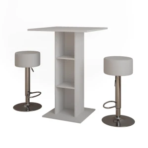 Barbordssæt Repose Hvid 75 x 75 cm med 2 barstole Vicco