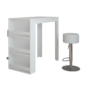 Barbordssæt Repose Hvid 57 x 117 cm med 2 barstole Vicco
