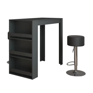 Barbordssæt Repose Antracit 57 x 117 cm med 2 barstole Vicco