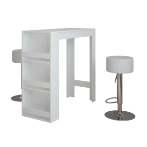 Barbordssæt Repose Hvid 45 x 110 cm med 2 barstole Vicco