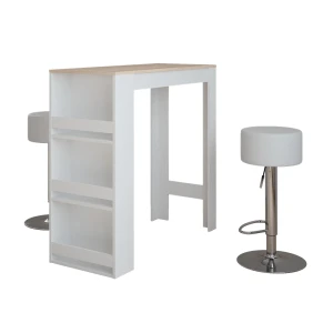 Barbordssæt Repose Hvid/Sonoma 45 x 110 cm med 2 barstole Vicco