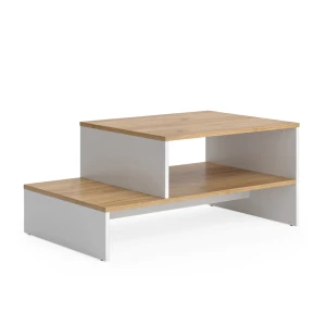 Sofabord Amely Gold power eg/hvid 90 x 55 cm med hylde Vicco