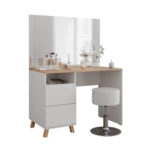 Schminktisch Karen Weiß/Artisan 110 cm mit Hocker Vicco
