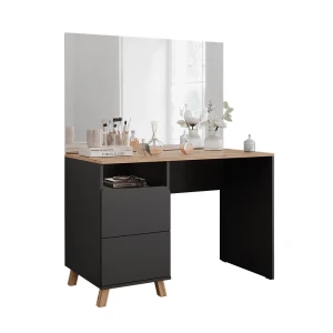 Schminktisch Karen Antracite/Artesanal 110 cm com espelho Vicco
