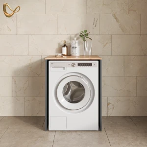 Waschmaschinenschrank Paolina Anthrazit/Goldkraft Eiche 68 x 88.2 cm livinity®