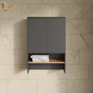 Waschmaschinenschrank Paolina Anthrazit/Goldkraft Eiche 68 x 100.4 cm livinity®