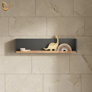 Waschmaschinenschrank Paolina Anthrazit/Goldkraft Eiche 93.4 x 20 cm livinity®