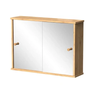 Badeværelsesskab med spejl Mireo Bambus 55 x 40 cm med 2 skydedøre Vicco