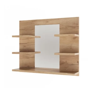 Badeværelsesskab med spejl Wilbur Gold power oak 58.8 x 50 cm med hylder Vicco