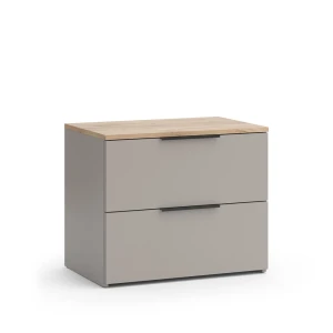 Sidebord Wido Greige 60 x 50 cm med 2 skuffer Vicco
