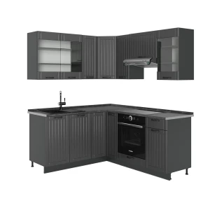 Hjørnekøkken Fame-Line Mørkegrå 190 x 46 cm uden bordplade Vicco