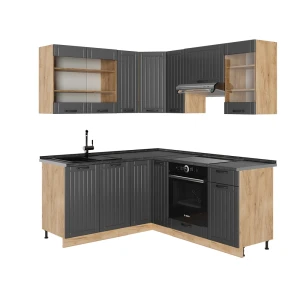 Hjørnekøkken Fame-Line Mørkegrå 190 x 46 cm uden bordplade Vicco