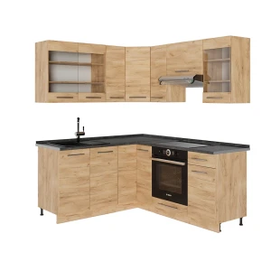 Hjørnekøkken Fame-Line Gold power oak 190 x 60 cm , BP Antracit Vicco