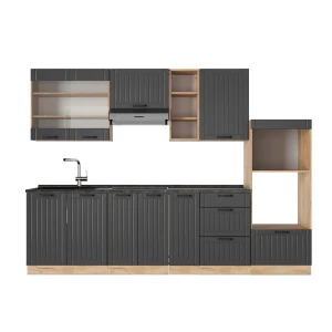 Cuisine Fame-Line Gris foncé 280cm sans PT Vicco