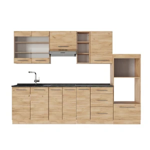 Køkkenrække Fame-Line Gold power oak 280 cm , BP Antracit Vicco