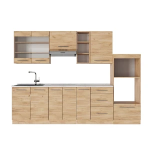 Køkkenrække Fame-Line Gold power oak 280 cm , BP Marmor Vicco