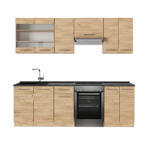 Køkkenrække Fame-Line Gold power oak 240 cm , BP Antracit Vicco
