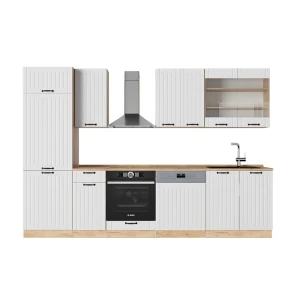 Køkkenrække Fame-Line Hvid landhus 300 cm , BP Eg Vicco