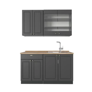 Singlekøkken Fame-Line Anthrazit-Gold Landhaus 140 cm , BP Eg Vicco