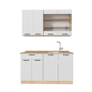 Yhden hengen keittiö Fame-Line Valkoinen maalaistalo 140 cm , AP Oak Vicco