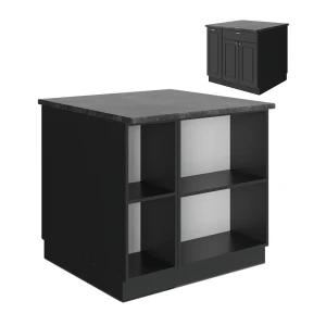 Køkkenø Fame-Line Anthrazit-Gold Landhaus 90 cm uden bordplade Vicco