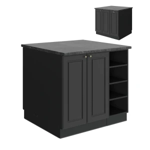 Køkkenø Fame-Line Anthrazit-Gold Landhaus 90 cm uden bordplade Vicco