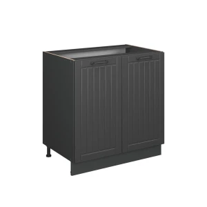 Meuble bas sous-évier Fame-Line Gris foncé 80cm avec étagère, PT Marbre Vicco