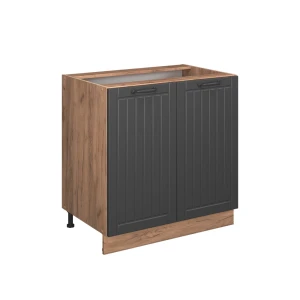Mobiletto base cucina Fame-Line Grigio scuro 80 cm con ripiano, senza piano di lavoro Vicco