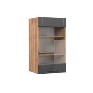 Küchenglasschrank Fame-Line Dunkelgrau 40 cm Vicco