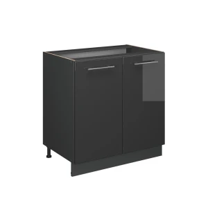 Szafka pod zlew Fame-Line Antracyt wysoki połysk 80 cm z półką, bez blatu roboczego Vicco