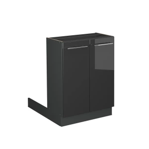 Ilha de cozinha Fame-Line Antracite alto brilho 60 cm sem bancada Vicco