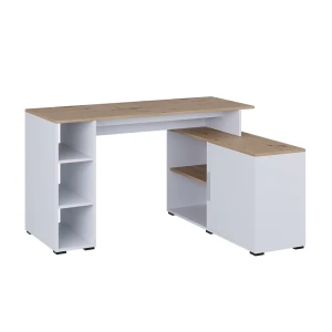 Hjørneskrivebord Rudy Hvid/Artisan 135 x 110 cm med hylder Vicco