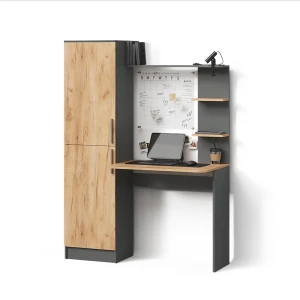 Schreibtisch Rina Anthrazit/Goldkraft Eiche 122.9 x 168 cm livinity®