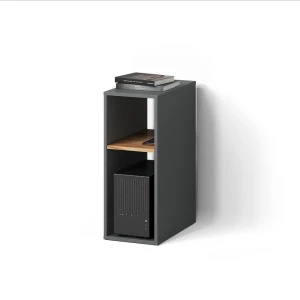 PC-Schrank Lorena Anthrazit/Goldkraft Eiche 28.5 x 72 cm mit 2 Fächern livinity®