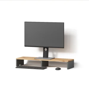 Monitorständer Lorena Anthrazit/Goldkraft Eiche 80 x 12 cm livinity®