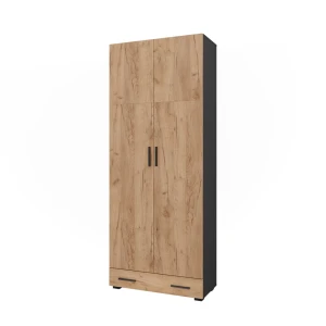 Arkistohylly Frank Antrasiitti/Goldkraft tammi 80x201.2 cm laatikkomoduulilla Vicco