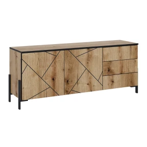 Spodná doska Hatto dub 150 x 60 cm s dvierkami a zásuvkami Vicco