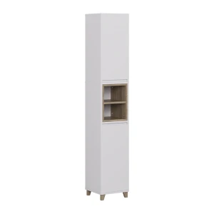 Badeværelsesskab Elnor Hvid/eg 30 x 170 cm med 2 døre Vicco
