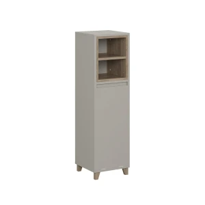 Midt skab Elnor Greige 30 x 105.2 cm med udfoldelig vasketøjskurv Vicco